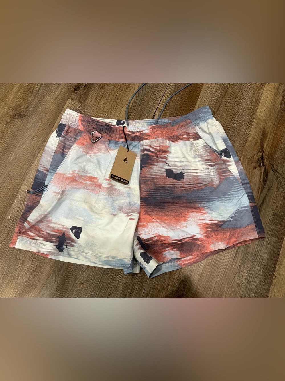 Nike ACG Reservoir Goat Allover Shorts Ashen Slate Armory Blue FN2474-493 Sz L